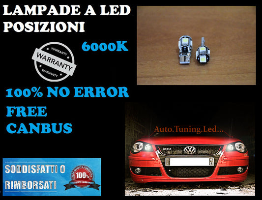 COPPIA LUCI POSIZIONI VW POLO 9N3 05-10 CANBUS H6W BIANCO GHIACCIO AUTOELEGANCERICAMBI