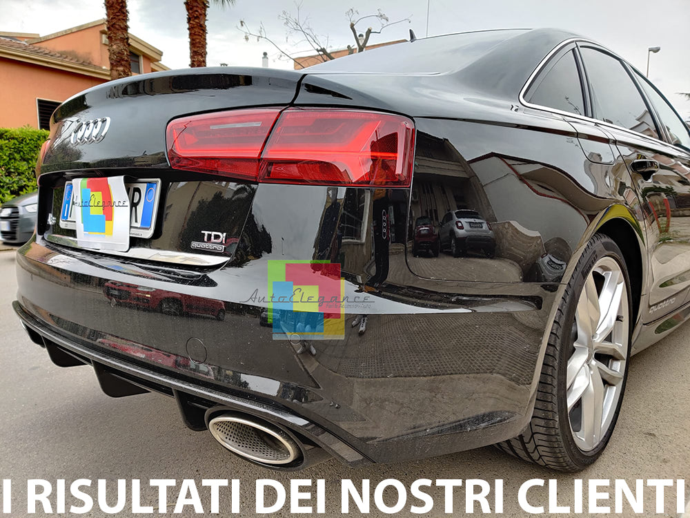 AUDI A6 4G C7 2015-2018 SOTTO PARAURTI POSTERIORE RS6 DIFFUSORE + TERMINALI AUTOELEGANCERICAMBI