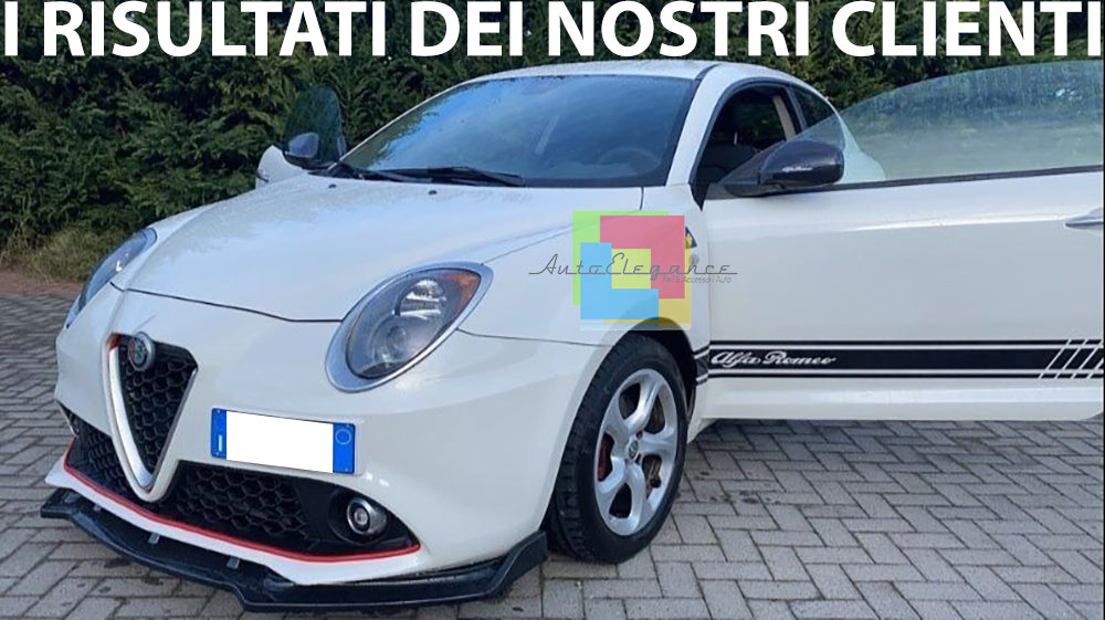 ALFA ROMEO MITO 2008+ SPOILER LAMA SOTTO PARAURTI ANTERIORE ABS NERO SPLITTER AUTOELEGANCERICAMBI