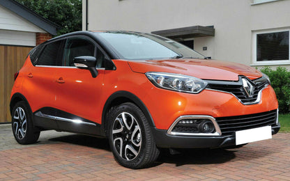 MODANATURE ADESIVE RENAULT CAPTUR CORNICI FINESTRINI CROMATE ACCIAIO INOX .