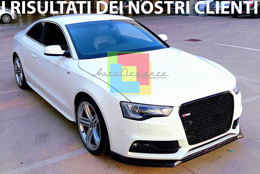 AUDI A5 FACELIFT LAMA SOTTO PARAURTI ANTERIORE IN ABS LOOK RS5 SPLITTER LIP AUTOELEGANCERICAMBI