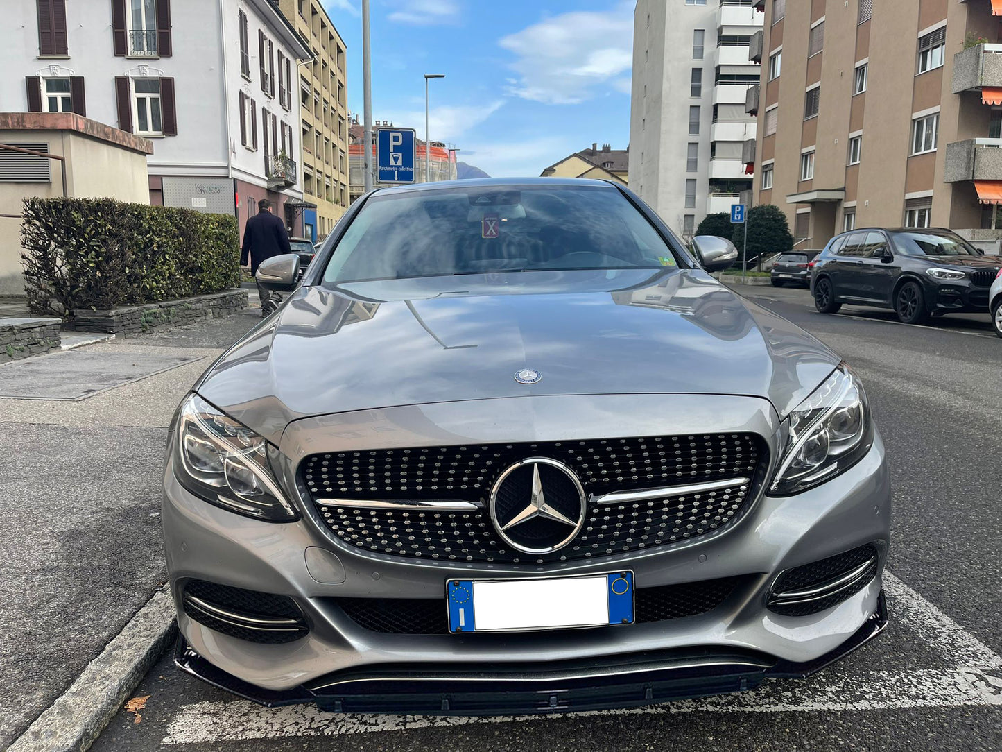 FRONT BUMPER SPOILER MERCEDES C CLASS W205 ABS SPLITTER BLADE