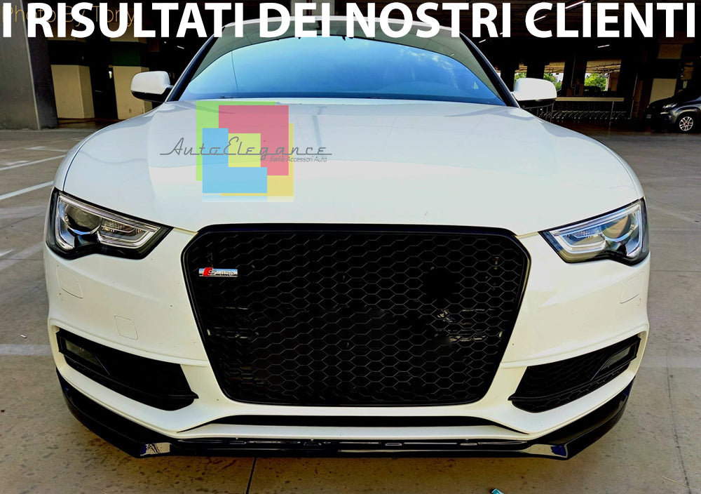 AUDI A5 FACELIFT LAMA SOTTO PARAURTI ANTERIORE IN ABS LOOK RS5 SPLITTER LIP AUTOELEGANCERICAMBI