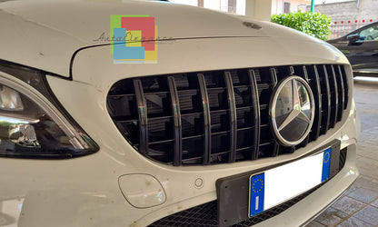 MERCEDES C W205 C205 2019+ FACELIFT GRIGLIA ANTERIORE LOOK AMG PROFILI NERI