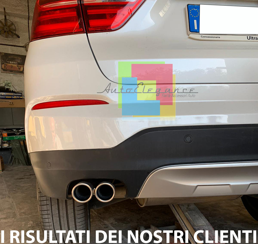 BMW X4 F26 2013-2018 LOOK M TERMINALE DI SCARICO CROMATI LUCIDO INOX AUTOELEGANCERICAMBI