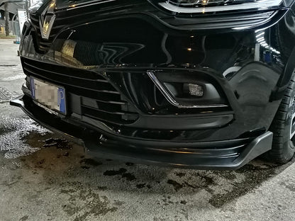 0129 RENAULT CLIO 4 IV LAMA SOTTO PARAURTI ANTERIORE ABS NERO LUCIDO SPLITTER - AUTOELEGANCERICAMBI