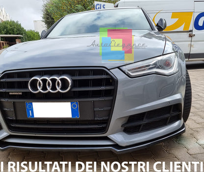 AUDI A6 4G C7 FRONT BUMPER SPLITTER GLOSSY BLACK BLADE