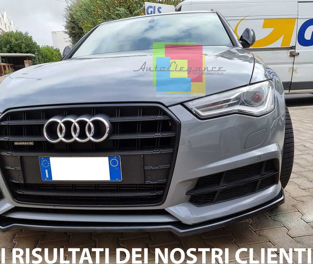 AUDI A6 4G C7 LIP SPLITTER GLOSSY BLACK UNDER FRONT BUMPER ABS