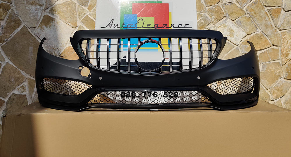 MERCEDES C W205 S205 C205 2014-2019 BUMPER WITH FRONT GRILLE AMG LOOK C63