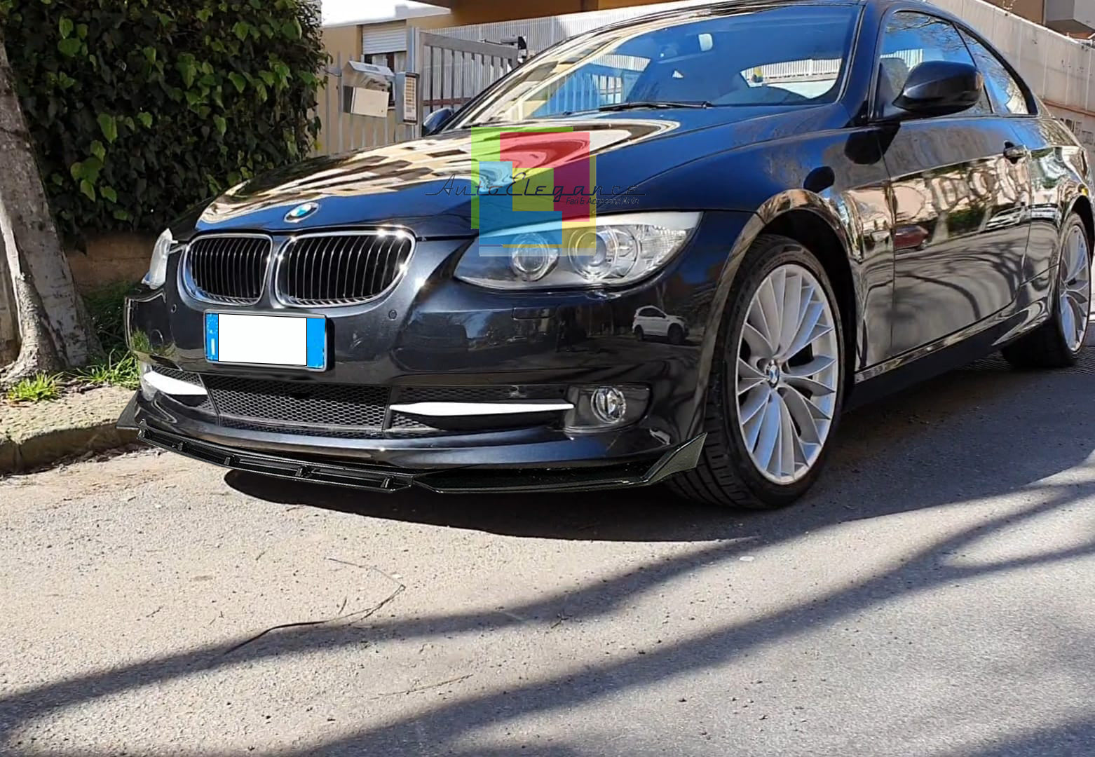 BMW 3 E92 E93 STANDARD SPLITTER PARAURTI ANTERIORE NERO LUCIDO LOOK M3 AUTOELEGANCERICAMBI