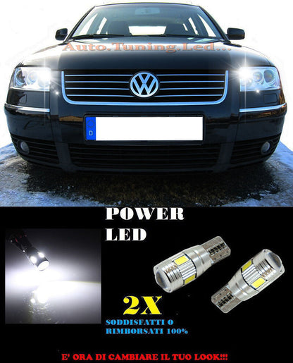 LUCI POSIZIONE VW PASSAT 3BG 2000-2005 CANBUS T10 BIANCO 6 LED W5W SUPER QUALITA