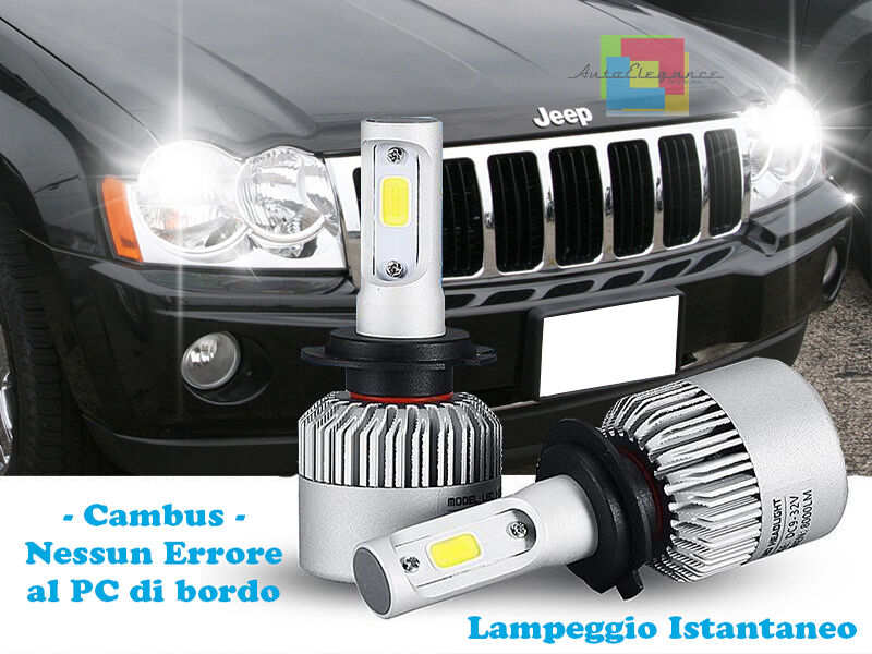 LAMPADE ANABBAGLIANTI LED JEEP GRAND CHEROKEE 05-10 LAMPEGGIO ISTANTANEO 6000K