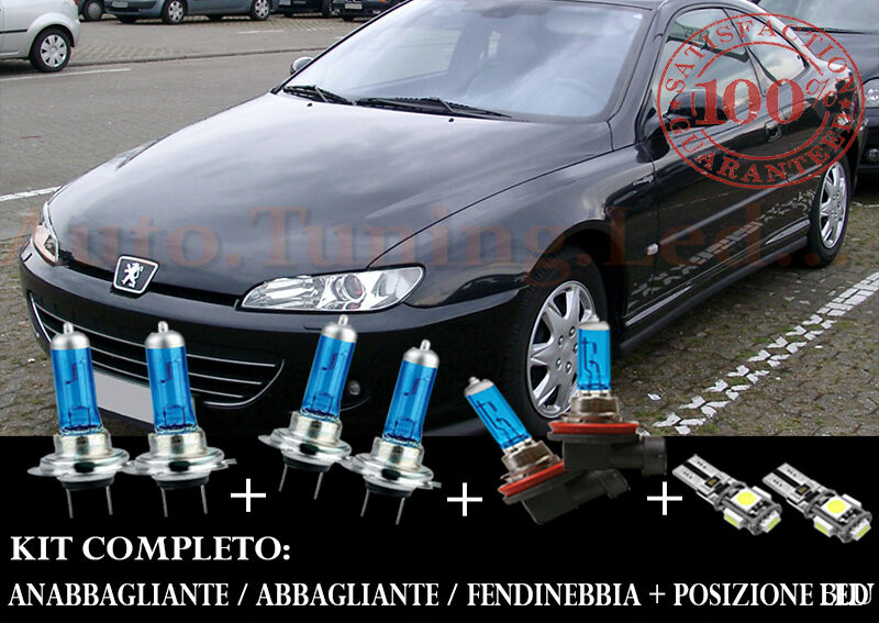 PEUGEOT 406 1995-2004 SET COMPLETO LAMPADE BLU XENON + POSIZIONE A LED
