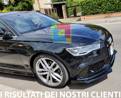 AUDI A6 4G C7 2015-2018 SPOILER SOTTO PARAURTI ANTERIORE RS6 ABS NERO SPLITTER AUTOELEGANCERICAMBI
