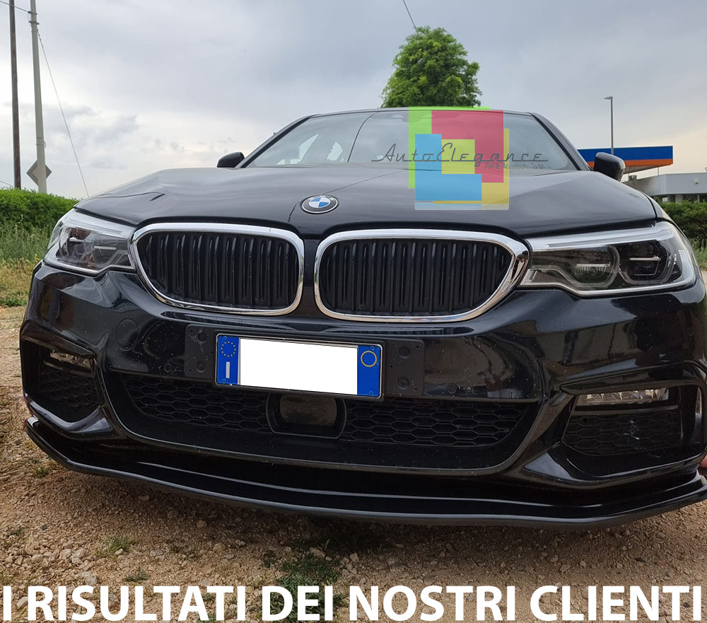 BMW 5 SERIES G30 G31 FRONT BUMPER SPLITTER GLOSS BLACK ABS M5 BLADE