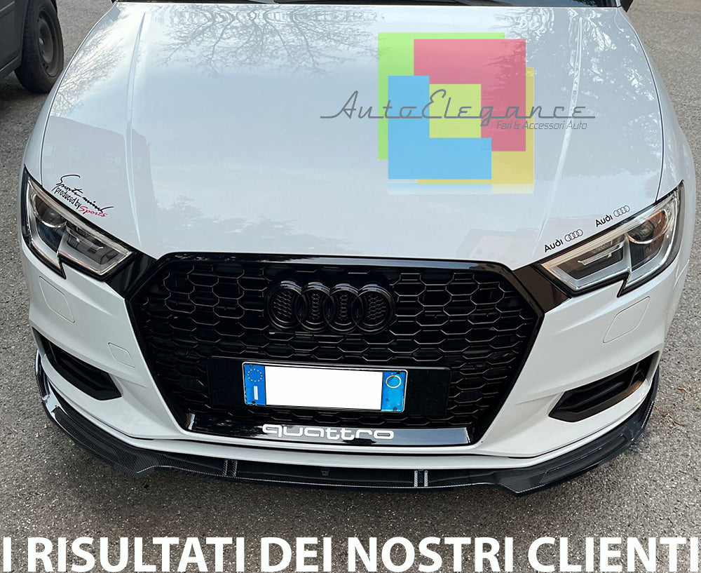 AUDI A3 8V LIFT SOTTO PARAURTI ANTERIORE CARBONIO RS3 DESIGN SPLITTER CARBON AUTOELEGANCERICAMBI
