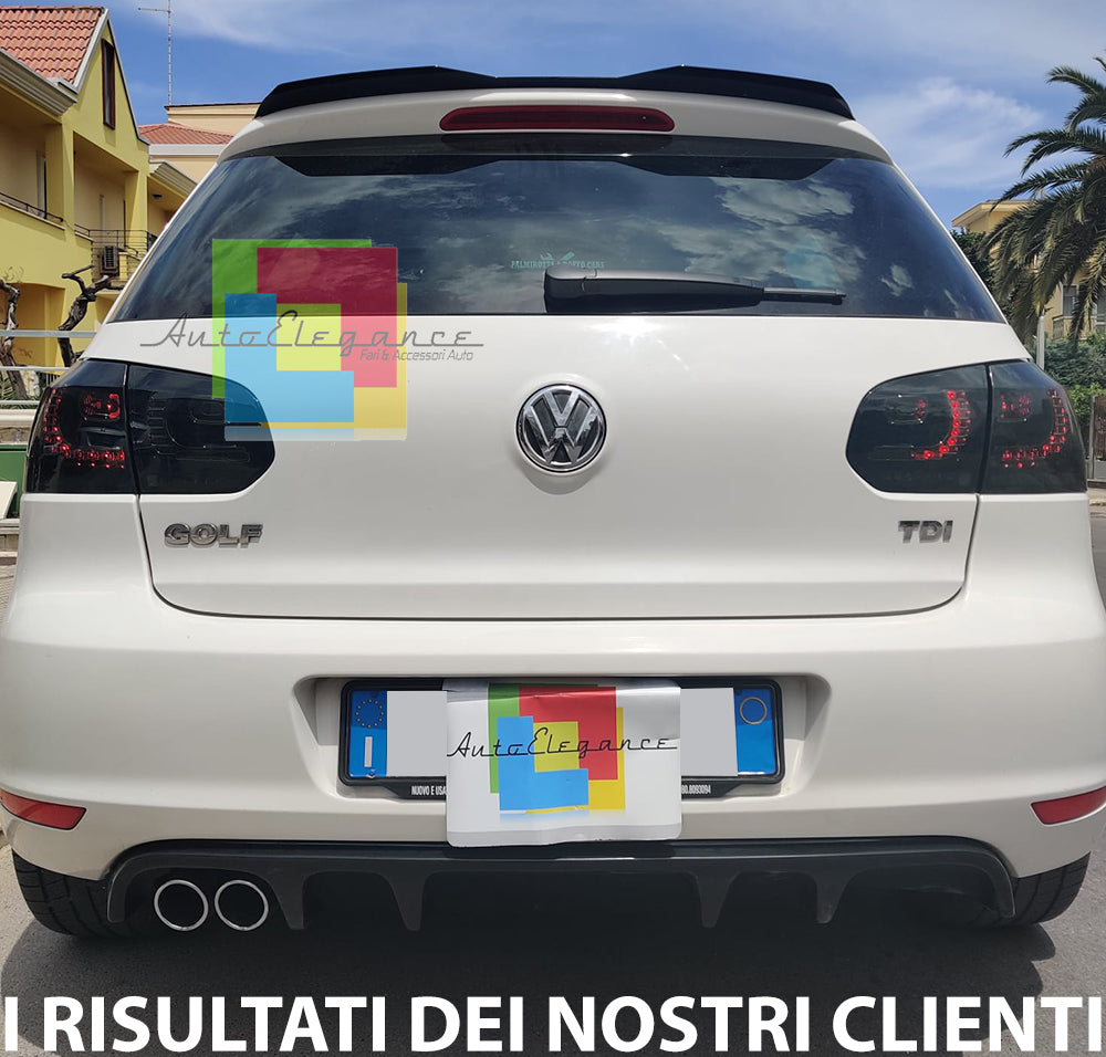 SOTTO PARAURTI POSTERIORE VW GOLF 6 VI 08-12 DIFFUSORE DOPPIO ABS NERO LUCIDO