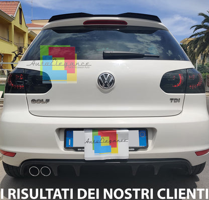 SOTTO PARAURTI POSTERIORE VW GOLF 6 VI 08-12 DIFFUSORE DOPPIO ABS NERO LUCIDO