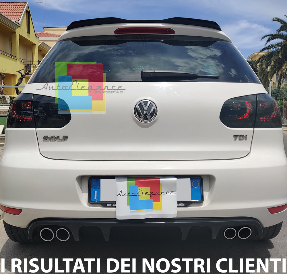 UNDER REAR BUMPER VW GOLF 6 08-12 DIFFUSER DOUBLE EXHAUST GLOSS BLACK