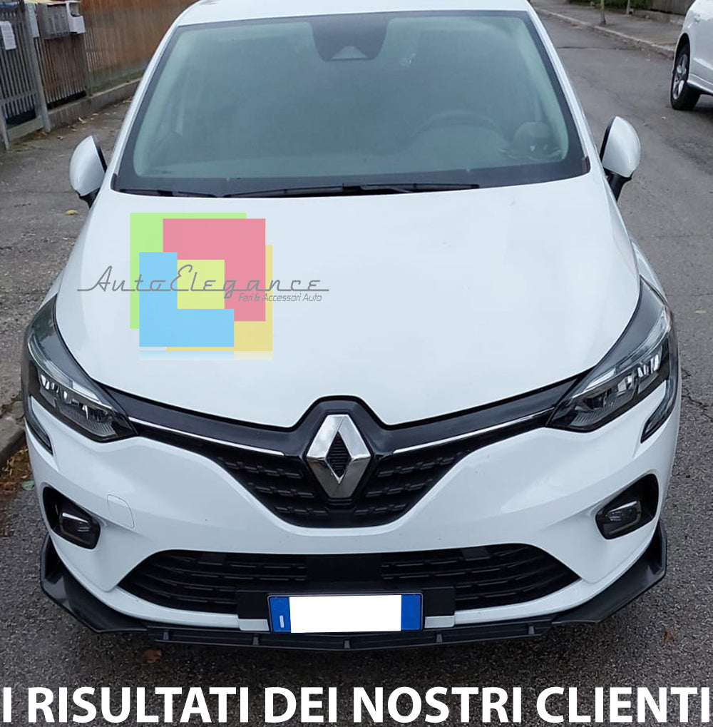 RENAULT CLIO 5 V 2019+ SPLITTER SOTTO PARAURTI ANTERIORE LAMA ABS NERO LUCIDO