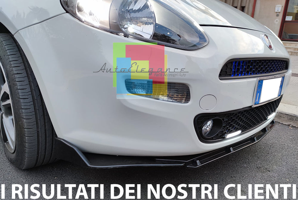 FIAT GRANDE PUNTO EVO LIP SPOILER PARAURTI ANTERIORE SPORT NERO LUCIDO  SPLITTER