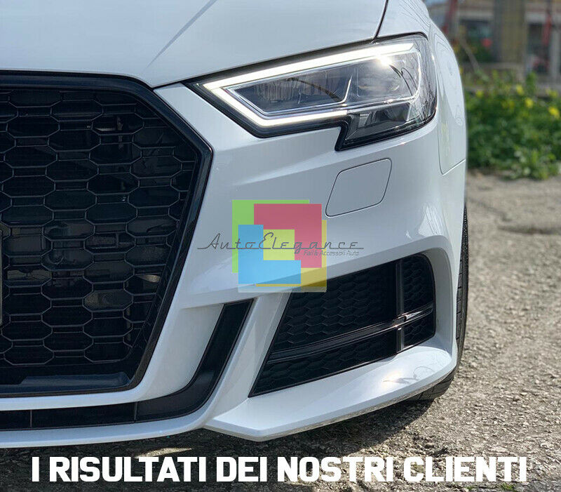 GRIGLIA ANTERIORE AUDI A3 8V 2017+ CALANDRA RS3 NIDO D&apos;APE TOTAL BLACK QUATTRO