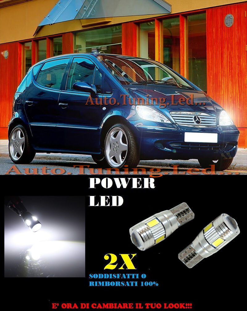 LUCI POSIZIONE MERCEDES CLASSE A W168 CANBUS T10 BIANCO 6 LED SUPER QUALITA