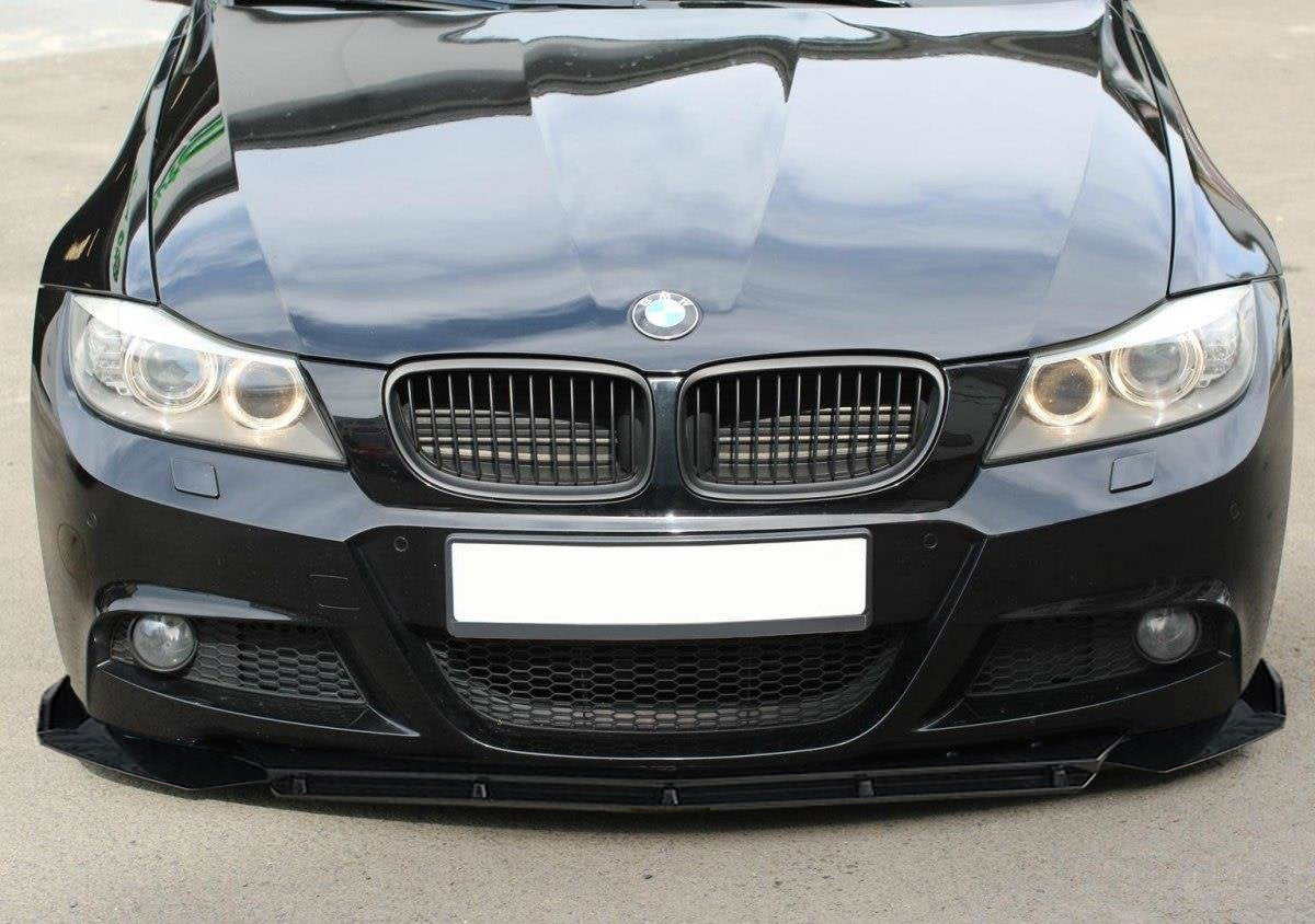 BMW SERIE 3 E90 E91 SPLITTER SOTTO PARAURTI ANTERIORE NERO LUCIDO LOOK RS AUTOELEGANCERICAMBI