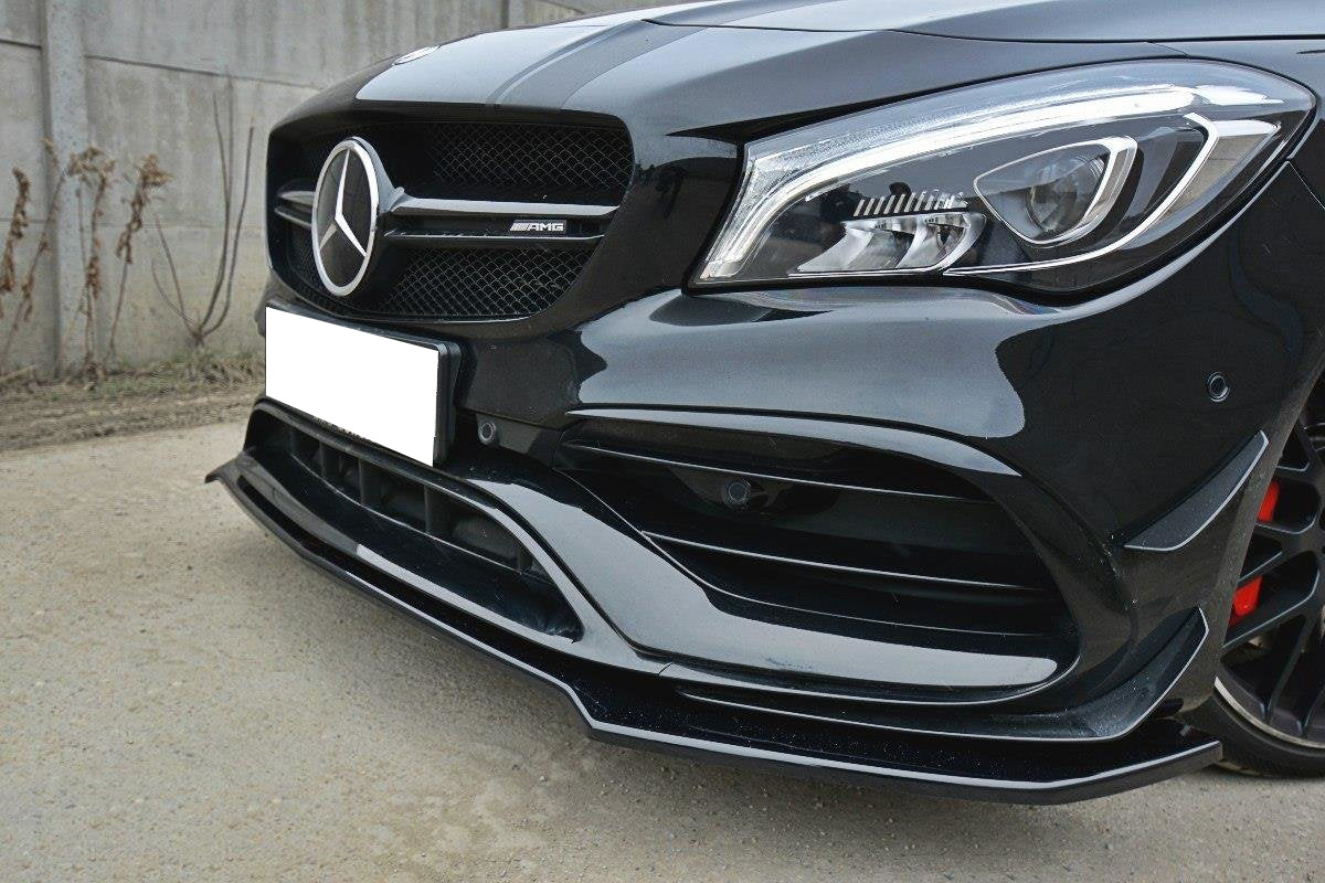 BLADE FOR MERCEDES CLA W117 2017+ UNDER FRONT BUMPER GLOSSY BLACK SPLITTER
