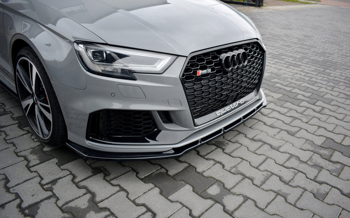 SPLITTER AUDI A3 8V RS3 2016+ SOTTO PARAURTI ANTERIORE ABS NERO LUCIDO LAMA