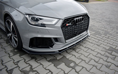 SPLITTER AUDI A3 8V RS3 2016+ SOTTO PARAURTI ANTERIORE ABS NERO LUCIDO LAMA