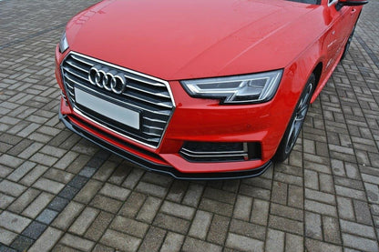 AUDI A4 8W B9 2015+ FRONT BUMPER SPLASH GUARD IN ABS RS LOOK BLACK SPLITTER