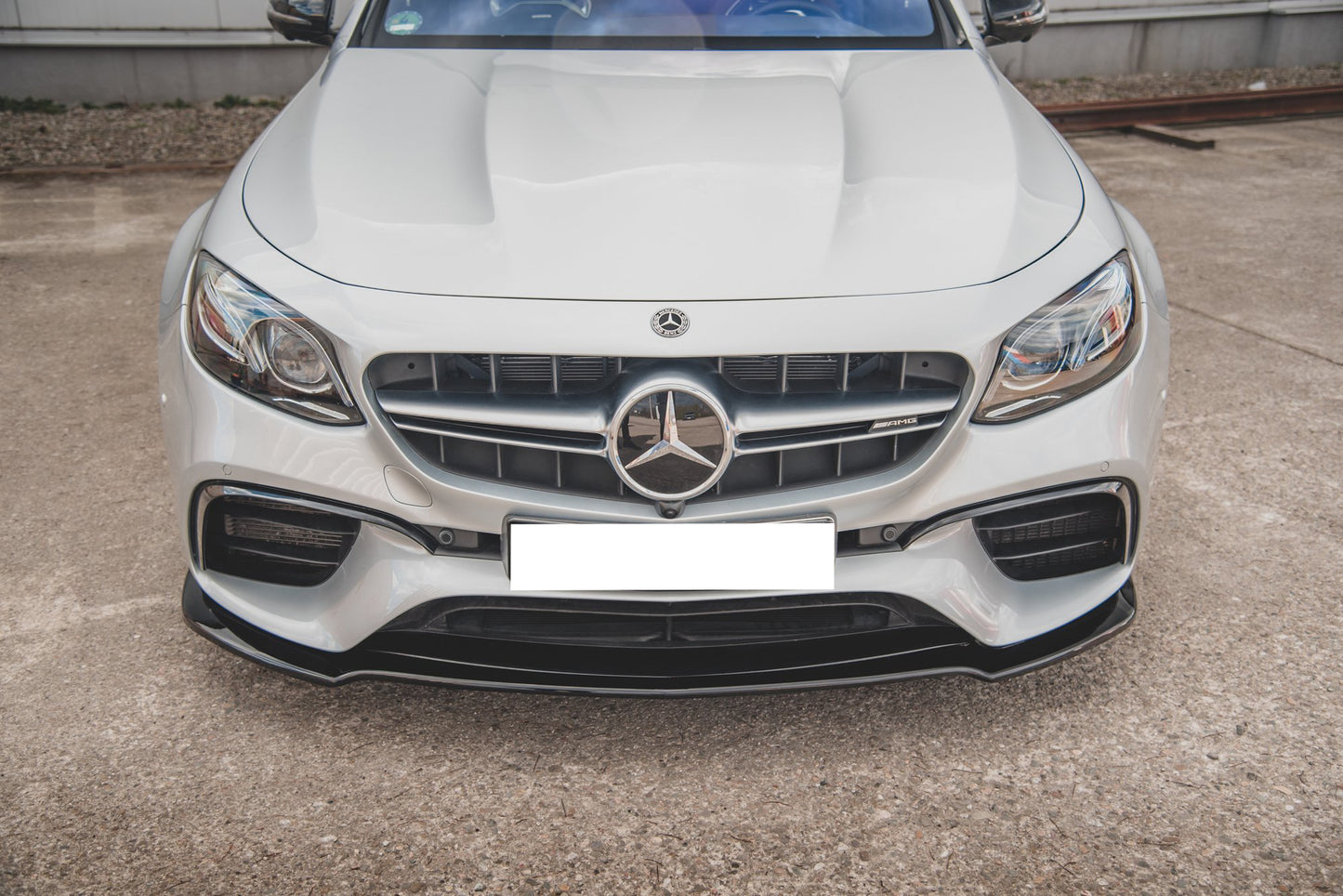 MERCEDES E W213 S213 E63 FRONT SPLITTER UNDER BUMPER ABS GLOSS BLACK 0012