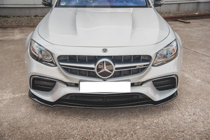 MERCEDES E W213 S213 E63 FRONT SPLITTER UNDER BUMPER ABS GLOSS BLACK 0012