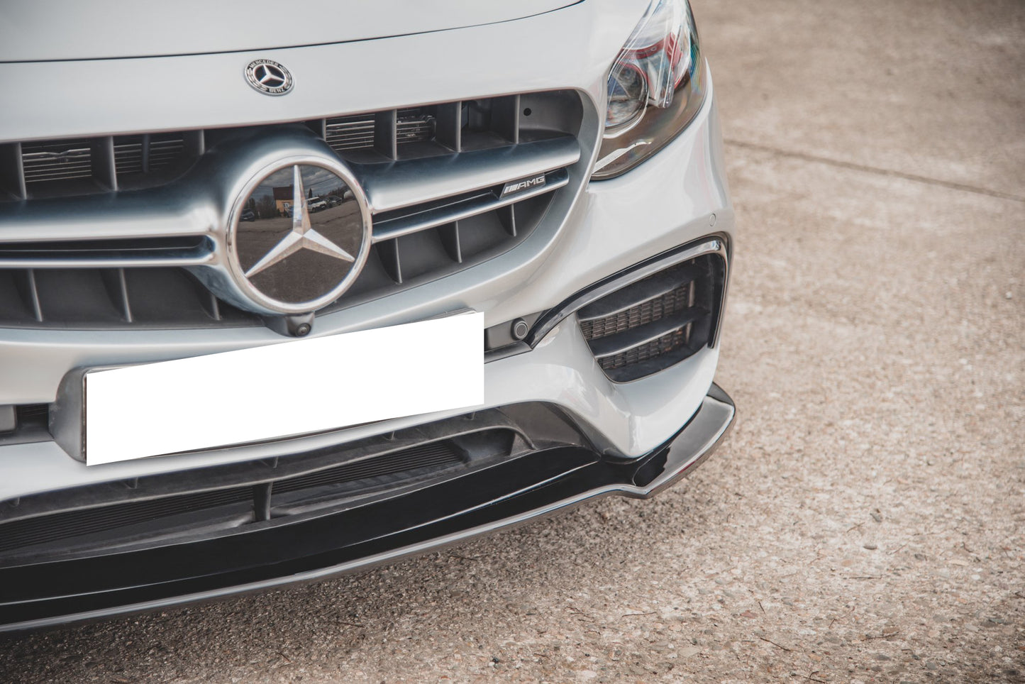 MERCEDES E W213 S213 E63 FRONT SPLITTER UNDER BUMPER ABS GLOSS BLACK 0012