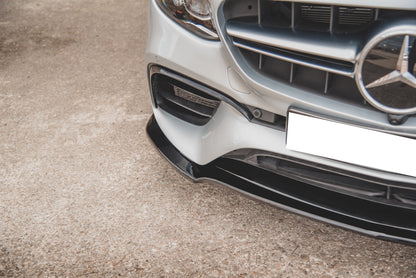 MERCEDES E W213 S213 E63 FRONT SPLITTER UNDER BUMPER ABS GLOSS BLACK 0012