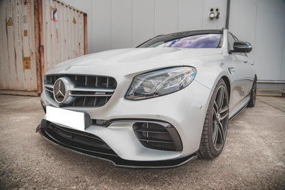 MERCEDES E W213 S213 E63 FRONT SPLITTER UNDER BUMPER ABS GLOSS BLACK 0012