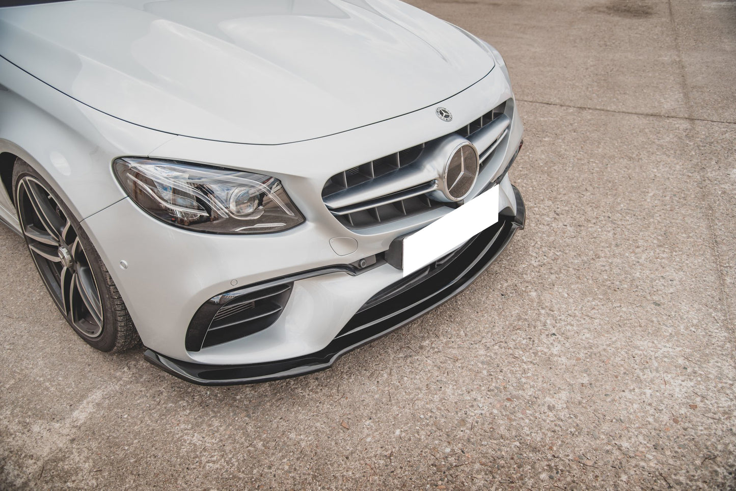 MERCEDES E W213 S213 E63 FRONT SPLITTER UNDER BUMPER ABS GLOSS BLACK 0012