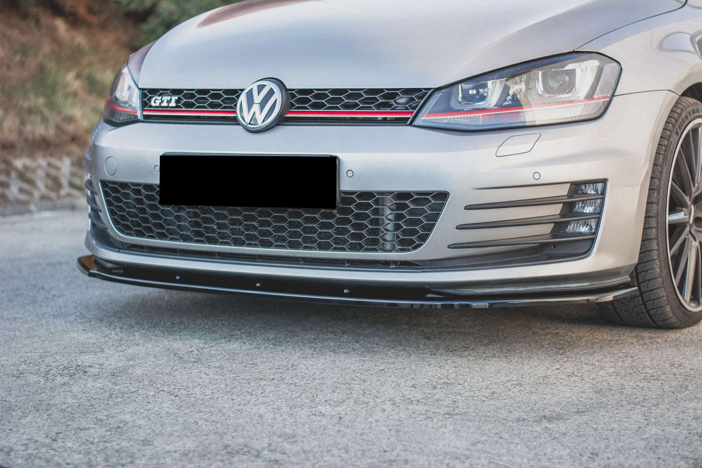 FRONT BUMPER UNDER VW GOLF 7 GTI 2012-2016 ABS BLACK SPLITTER 0160