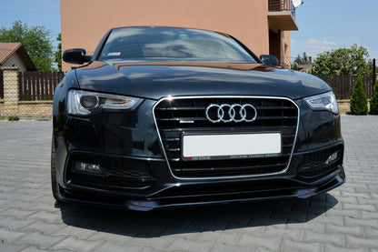 AUDI A4 B8 8K AVANT BERLINA FACELIFT SOTTO PARAURTI SPOILER ANTERIORE SPLITTER ABS NERO LUCIDO AUTOELEGANCERICAMBI