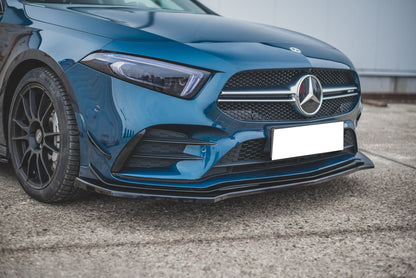 MERCEDES A-CLASS W177 2018+ FRONT BUMPER SPLITTER BLACK AMG A35