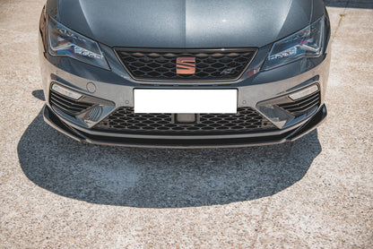 SPOILER UNDER FRONT BUMPER BLADE SEAT LEON 5F 2017+ CUPRA FR BLACK SPLITTER