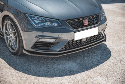 SPLITTER FOR SEAT LEON 2017+ CUPRA FR UNDER FRONT BUMPER BLACK