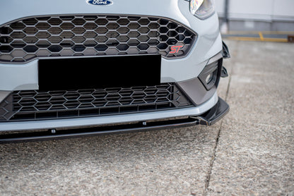UNDER FRONT BUMPER FORD FIESTA MK8 ST 2017+ ABS GLOSS BLACK SPLITTER 0206