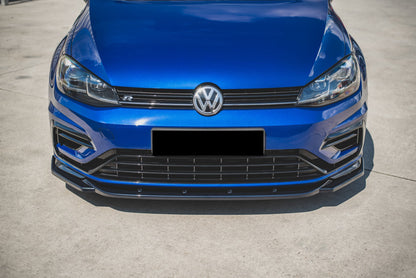FRONT BUMPER UNDER VW GOLF 7.5 RLINE R 2017-2019 ABS BLACK SPLITTER 0157