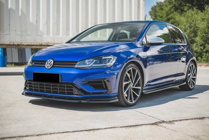 FRONT BUMPER UNDER VW GOLF 7.5 RLINE R 2017-2019 ABS BLACK SPLITTER 0157