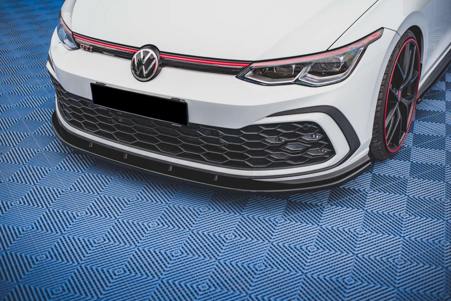 SPLITTER VW GOLF 8 VIII GTI UNDER FRONT BUMPER ABS GLOSSY BLACK BLADE