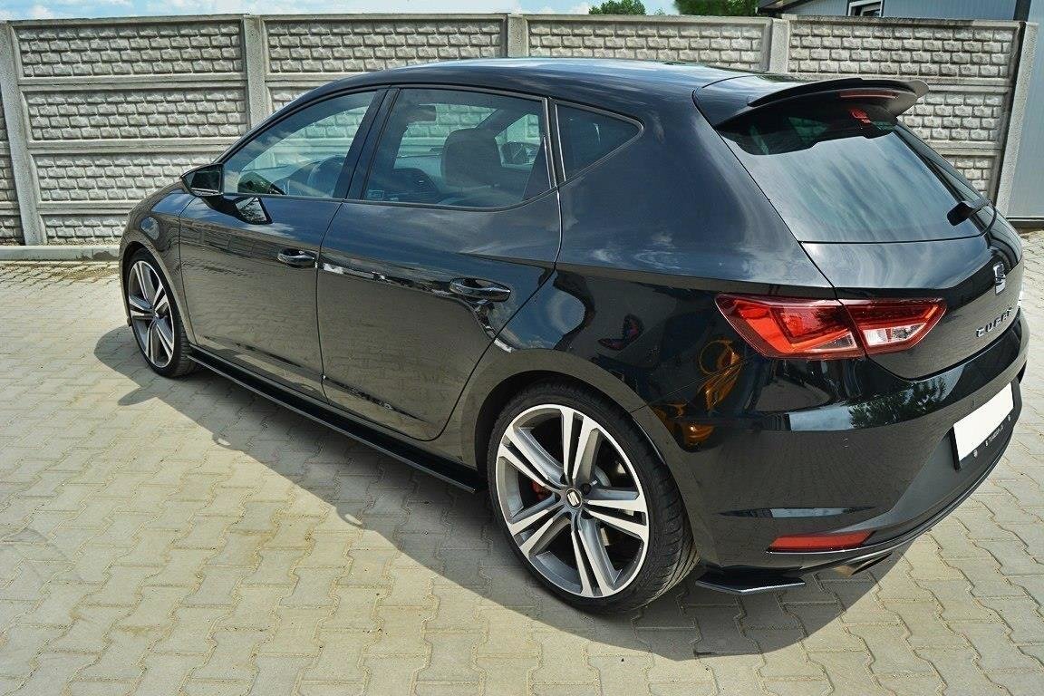 FLAPS SOTTO MINIGONNE LATERALI SEAT LEON 5F MK3 2012+ ABS NERO LUCIDO