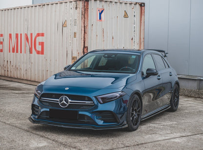 MERCEDES A W177 SPLITTER UNDER SIDE SKIRTS SIDE SILL ABS GLOSS BLACK