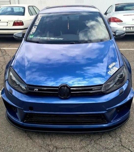 SPLITTER SOTTO PARAURTI ANTERIORE PER VW GOLF 6 VI 2008-2012 ABS NERO LUCIDO